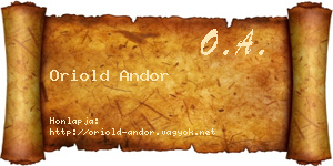 Oriold Andor névjegykártya