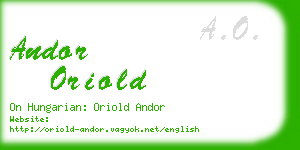 andor oriold business card